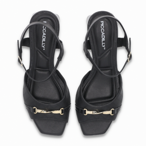 Sandália Feminina Piccadilly Salto Bloco Preto 543098