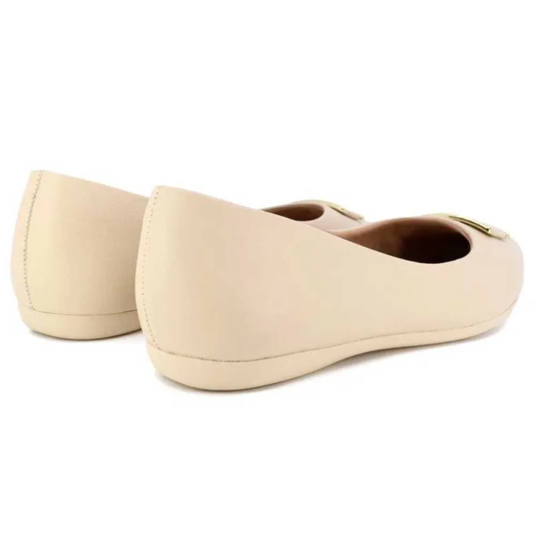 Sapatilha Feminina Usaflex em Couro Off-white T75590