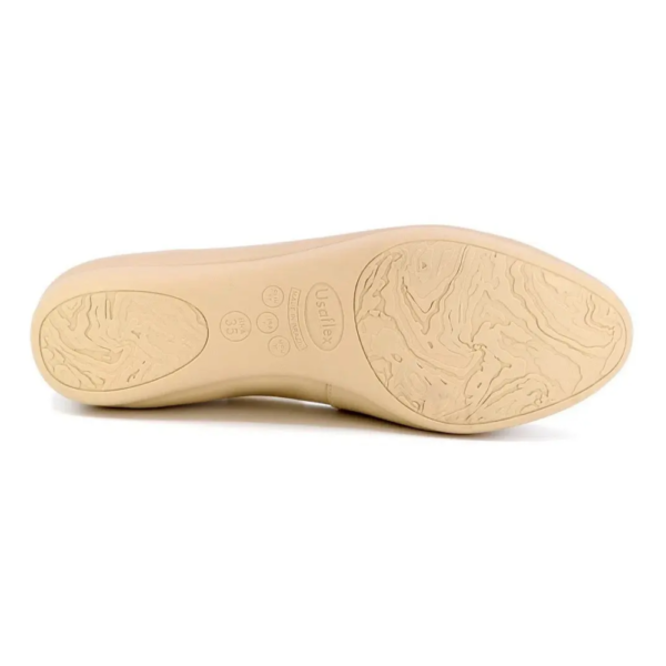 Sapatilha Feminina Usaflex em Couro Off-white T75590