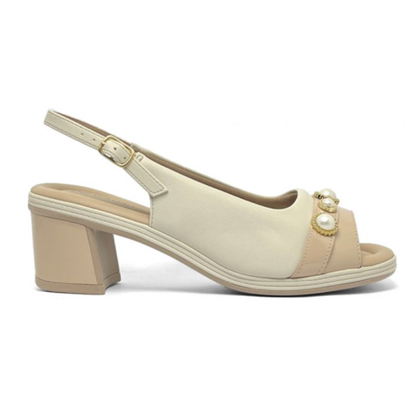 Sandália Feminina Piccadilly Salto Bloco Joanete Off-white 566077