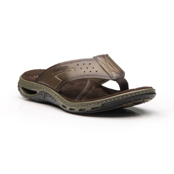 Chinelo Pegada Masculino em Couro Pinhão 131663-02