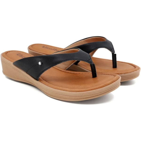 Chinelo Usaflex Plataforma Preto V1278005