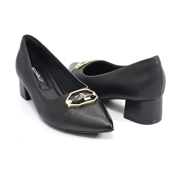 Sapato Feminino Piccadilly Joanete Salto Médio Preto 739078