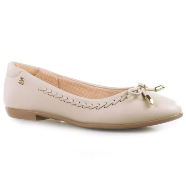 Sapatilha Feminina Santinelli Baixa Bico Redondo Off-white 1628-002-252