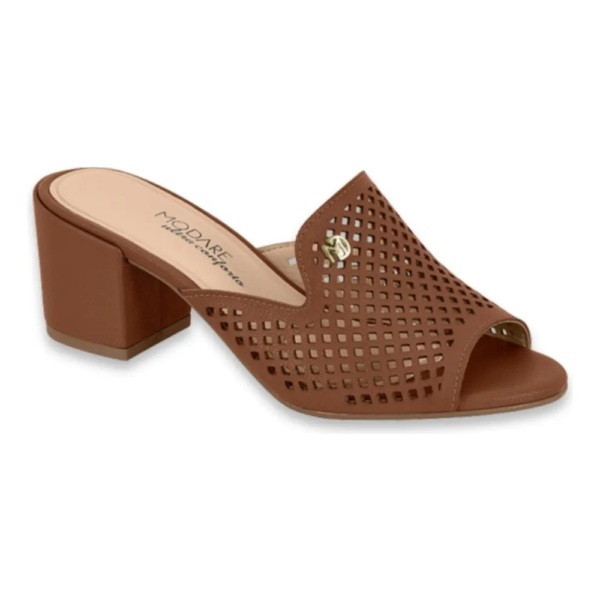Tamanco Feminino Modare Salto Bloco Alto Marrom 7109.475.21736.100196