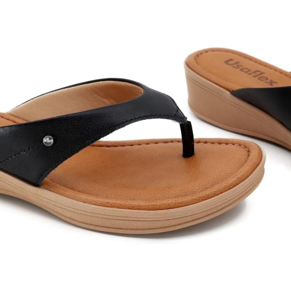 Chinelo Usaflex Plataforma Preto V1278005