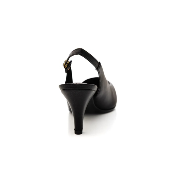 Sapato Piccadilly Scarpin Slingback Feminino Fivela Regulável Preto 745045