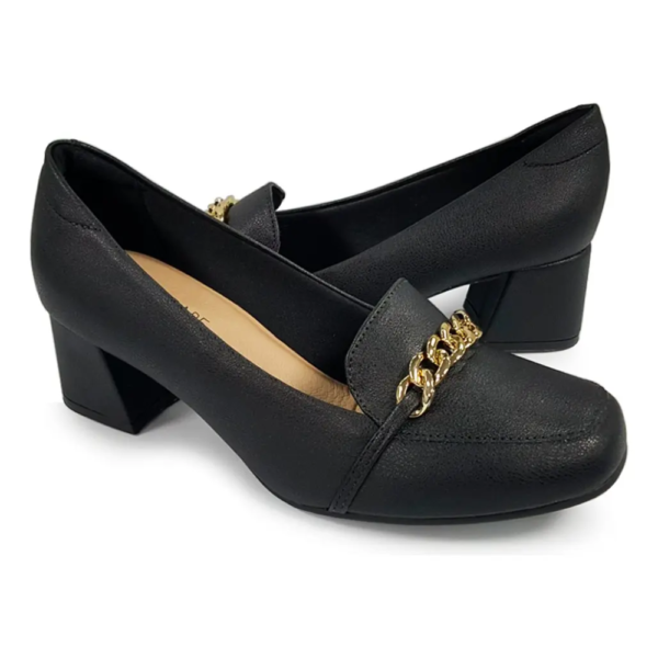 Mocassim Feminino Modare Salto Bloco Médio Preto 7373.107.21736.15745
