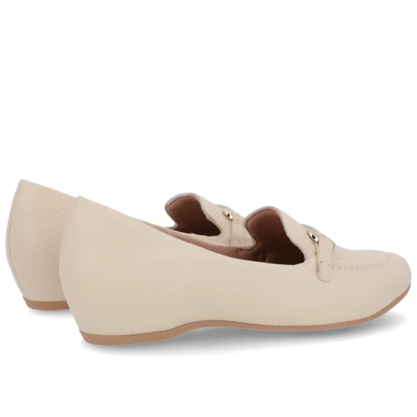 Mocassim Feminino Usaflex em Couro Off-white N2270