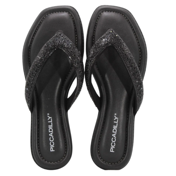Chinelo Feminino Piccadilly Preto com Strass 508061