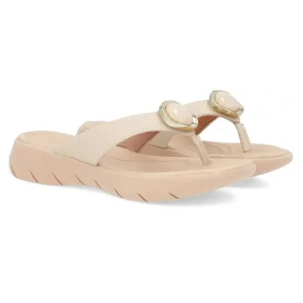 Chinelo Usaflex em Couro Vanilla AL1406