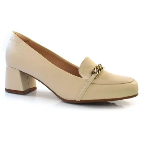 Mocassim Feminino Modare Salto Bloco Médio Off-white 7373.107.21736.83517