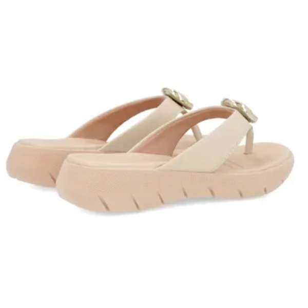 Chinelo Usaflex em Couro Vanilla AL1406