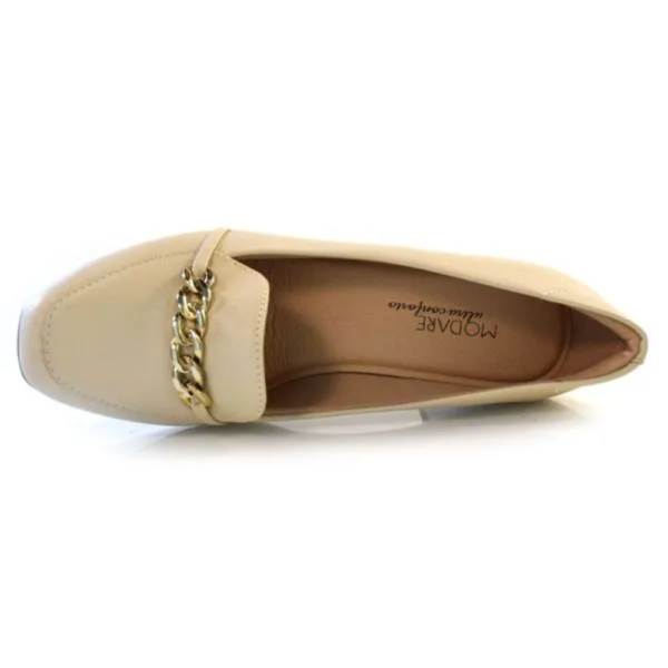 Mocassim Feminino Modare Salto Bloco Médio Off-white 7373.107.21736.83517