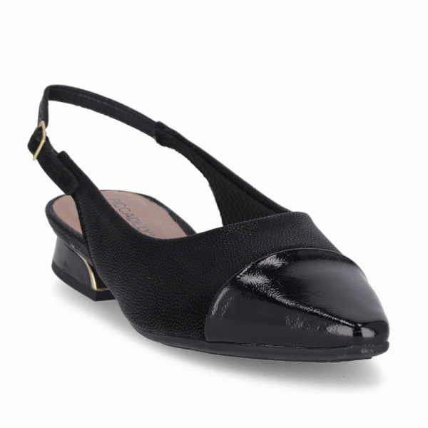 Sapato Feminino Piccadilly Slingback Silvia Salto Baixo Preto 279046