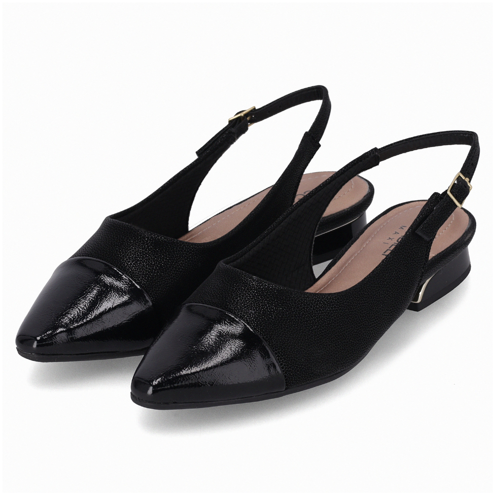 Sapato Feminino Piccadilly Slingback Silvia Salto Baixo Preto 279046 - Imagem 5