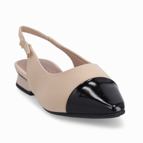 Sapato Feminino Piccadilly Slingback Silvia Salto Baixo Off-white 279046
