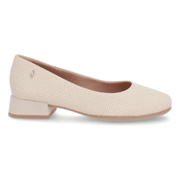 Scarpin Salto Bloco Bico Redondo Couro Off-white AL2603