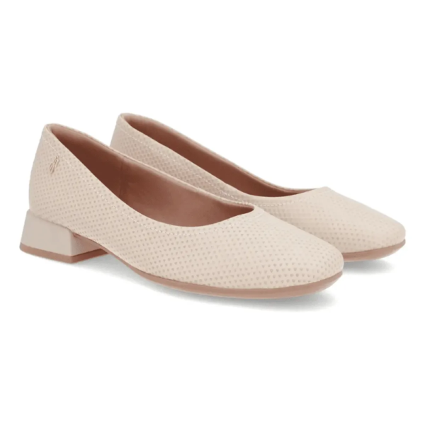 Scarpin Salto Bloco Bico Redondo Couro Off-white AL2603