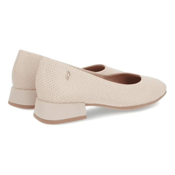 Scarpin Salto Bloco Bico Redondo Couro Off-white AL2603