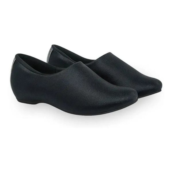 Sapatilha Anabela Feminina Usaflex em Elastano para Diabetes Preto N2251DB