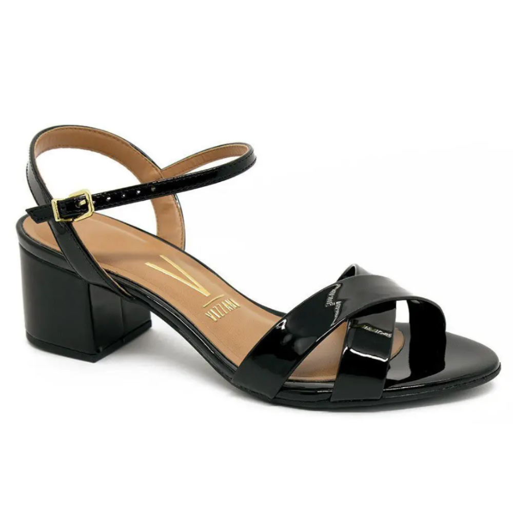 Sandália Feminina Vizzano Salto Bloco Vernizada Preto 6291.927.13488.15745