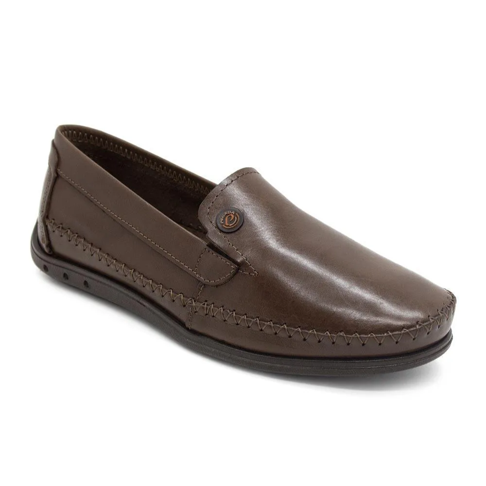Mocassim Pegada Masculino em Couro Cravo 141601-03