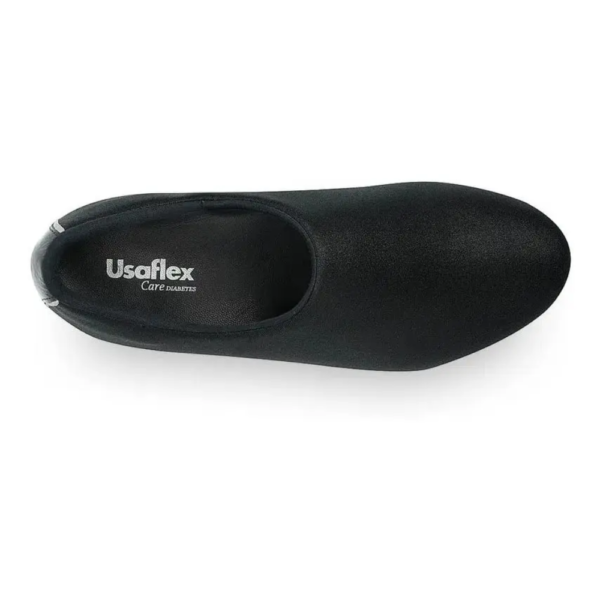 Sapatilha Anabela Feminina Usaflex em Elastano para Diabetes Preto N2251DB