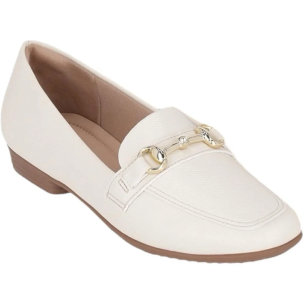 Mocassim Raquel Salto Baixo Piccadilly Off-white 250247