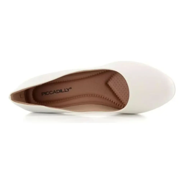 Sapato Feminino Piccadilly Salto Bloco Conforto Branco 140110