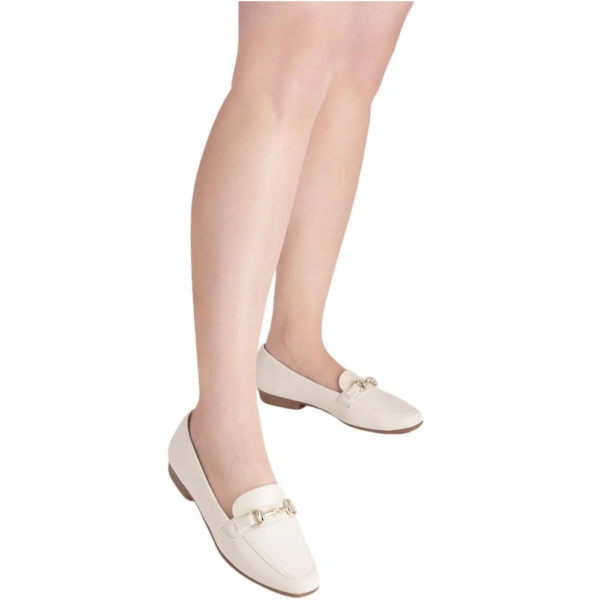Mocassim Raquel Salto Baixo Piccadilly Off-white 250247