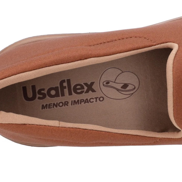 Mocassim Feminino Usaflex em Elastano Tratorado Bronze AM18003