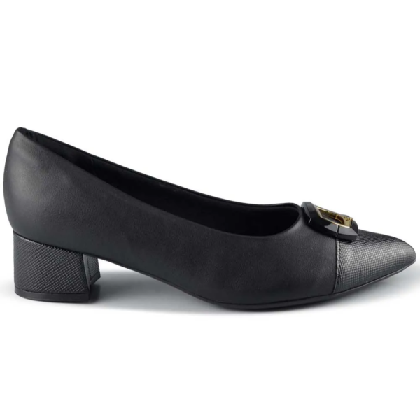 Sapato Feminino Piccadilly Salto Bloco Conforto Preto 739095