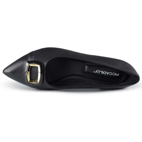 Sapato Feminino Piccadilly Salto Bloco Conforto Preto 739095