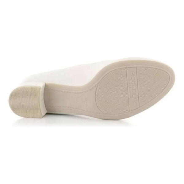 Sapato Feminino Piccadilly Salto Bloco Conforto Branco 140110