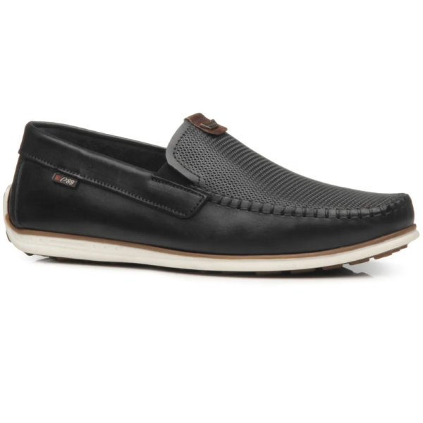 Mocassim Pegada Masculino em Couro Preto 142002-02