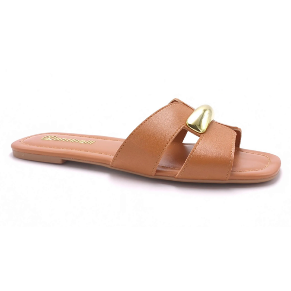 Tamanco Feminino Santinelli Rasteiro em Couro Marrom 1686-009-252