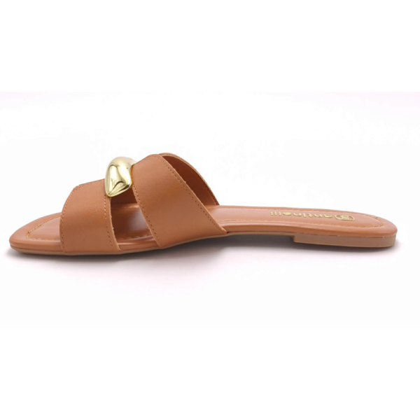 Tamanco Feminino Santinelli Rasteiro em Couro Marrom 1686-009-252