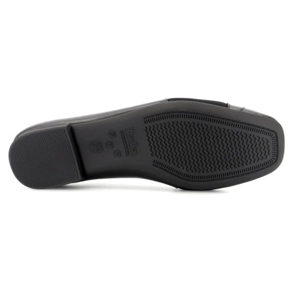 Sapatilha Feminina Usaflex em Couro Bico Quadrado Preto AG4003