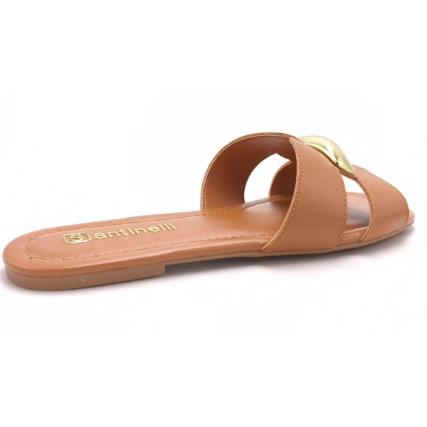 Tamanco Feminino Santinelli Rasteiro em Couro Marrom 1686-009-252