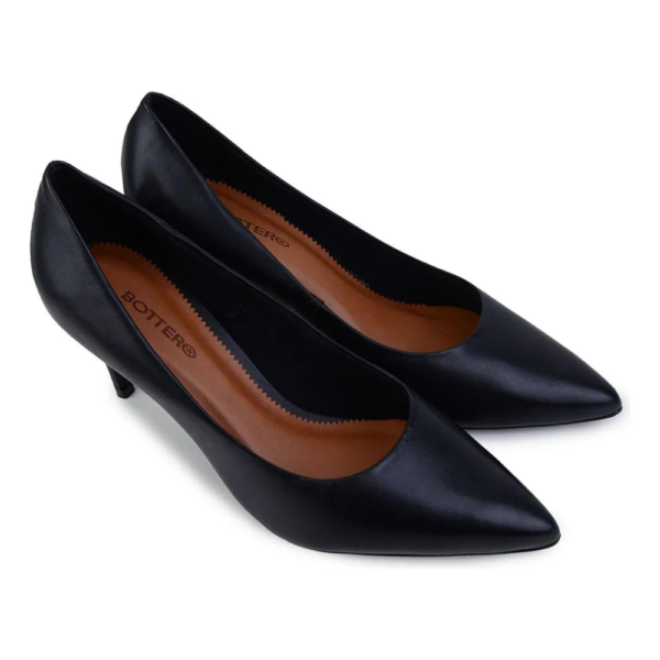 Sapato Scarpin Feminino Bottero Preto em Couro Preto 353701