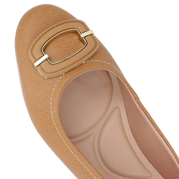 Sapatilha Feminina Usaflex em Couro Bico Redondo Marrom UF0104