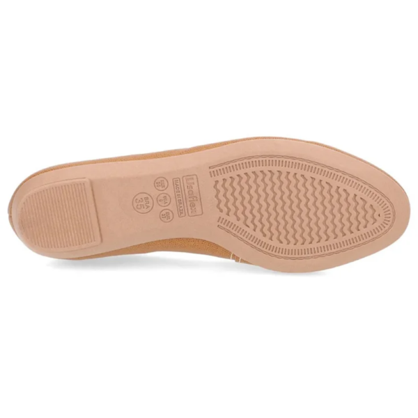 Sapatilha Feminina Usaflex em Couro Bico Redondo Marrom UF0104