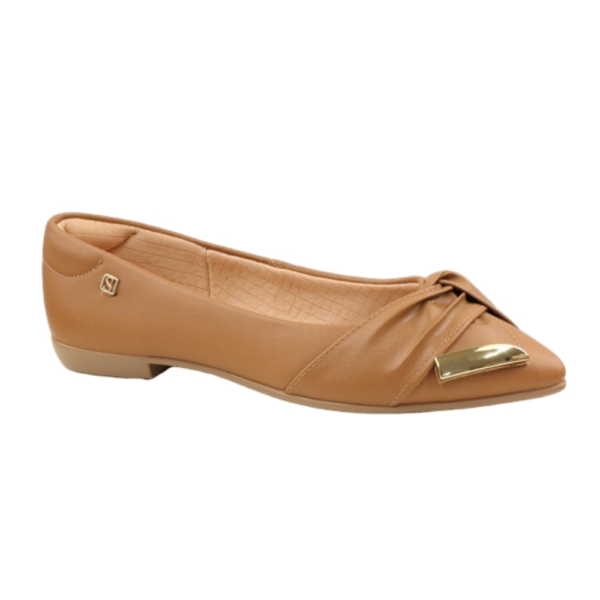 Sapatilha Feminina Santinelli Baixa Bico Fino Caramelo 1600-009-252