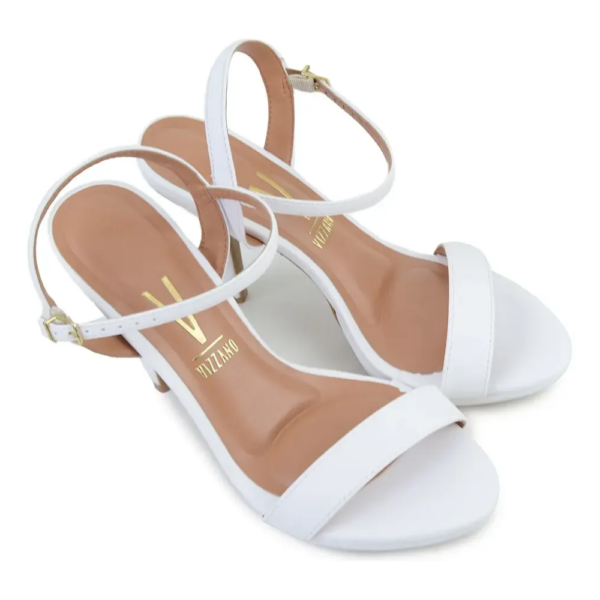 Sandália Feminina Vizzano Salto Fino Branca 6210.1019.7286.16072