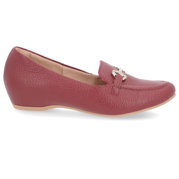 Mocassim Feminino Usaflex em Couro Bordô N2270