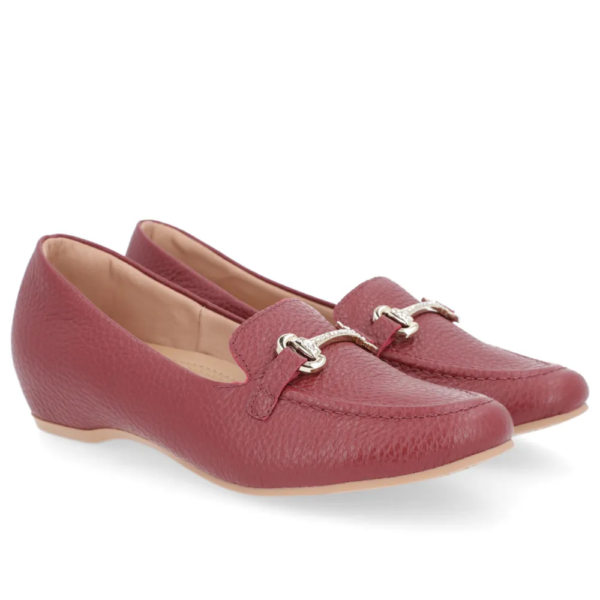 Mocassim Feminino Usaflex em Couro Bordô N2270