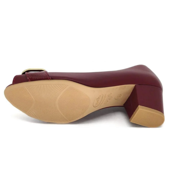 Peep Toe Usaflex Salto Bloco Couro Rebu Q66940