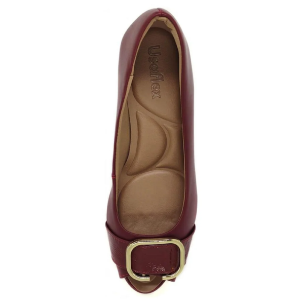 Peep Toe Usaflex Salto Bloco Couro Rebu Q66940
