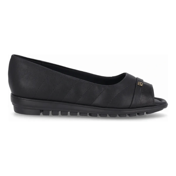 Sapatilha Piccadilly Peep Toe Feminina Preto 112005